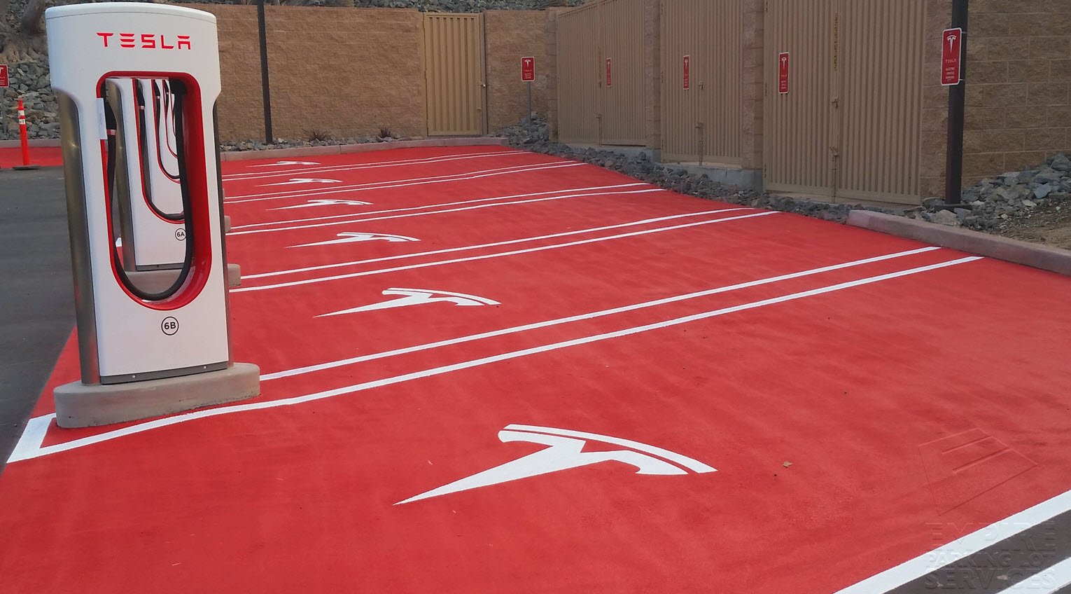 Parking Lot Marking Tesla Motors Culver City