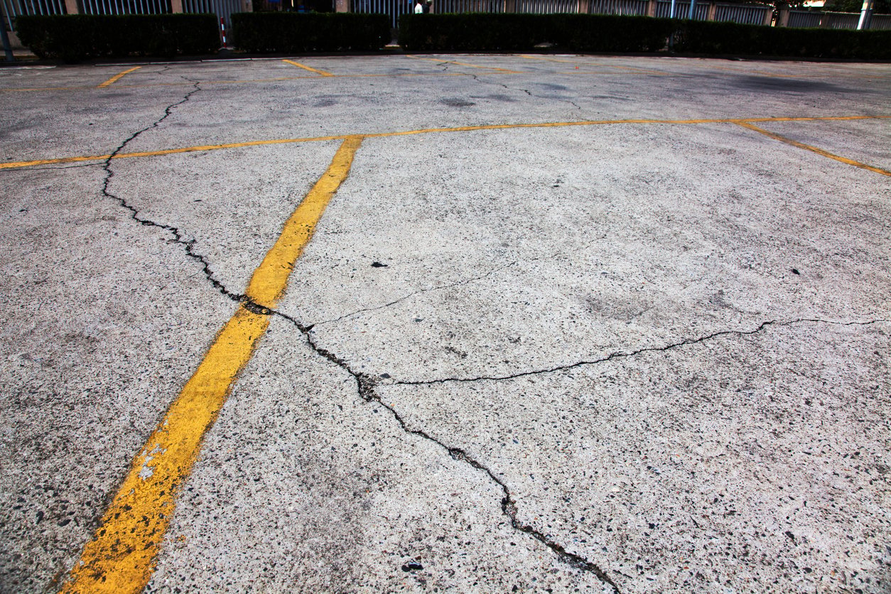 cracks in parking lot