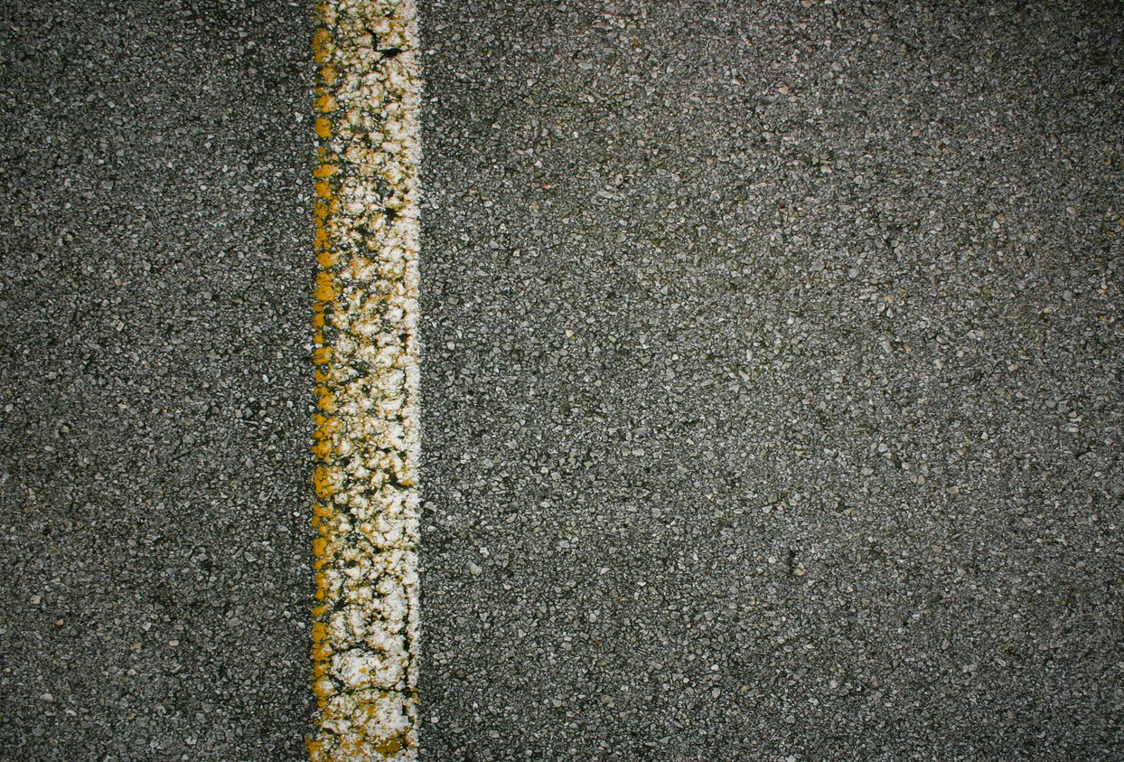 worn down stripe in parking lot